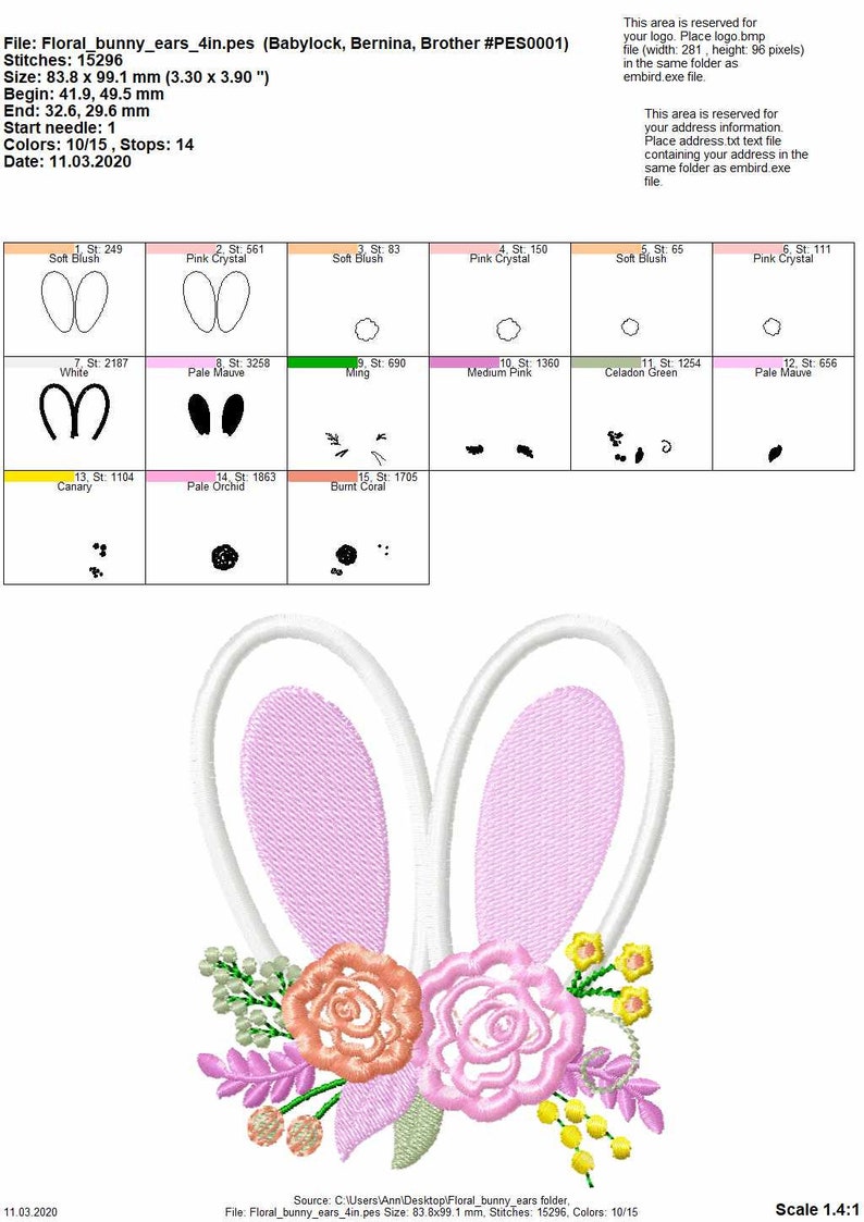 Easter Bunny Ears Embroidery Design Easter Monogram Applique Etsy