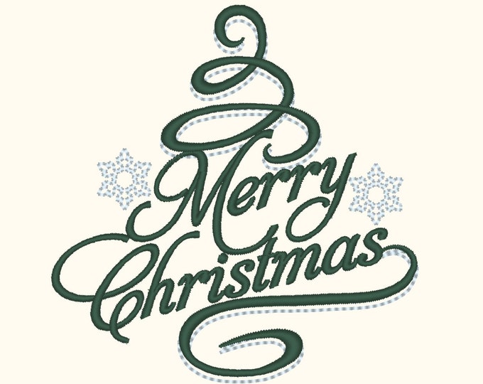 MERRY CHRISTMAS TREE  -  machine embroidery designs - 4x4, 5x7, 6x10 instant download