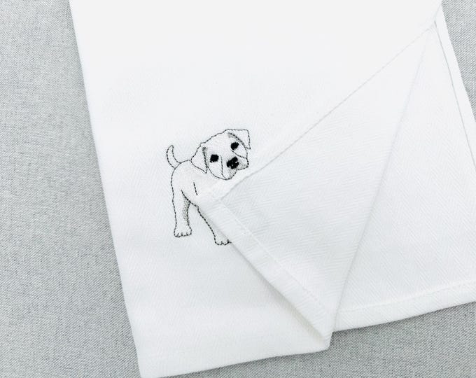 Cute playing Dogo Argentino Puppy Dog Mama kitchen dish towel pet animal machine embroidery designs ITH simply in the hoop American Bulldog