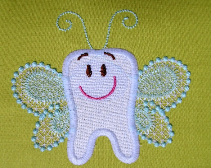 Tooth Fairy - machine embroidery applique designs, instant download - multiple sizes for hoops 4x4, 5x7