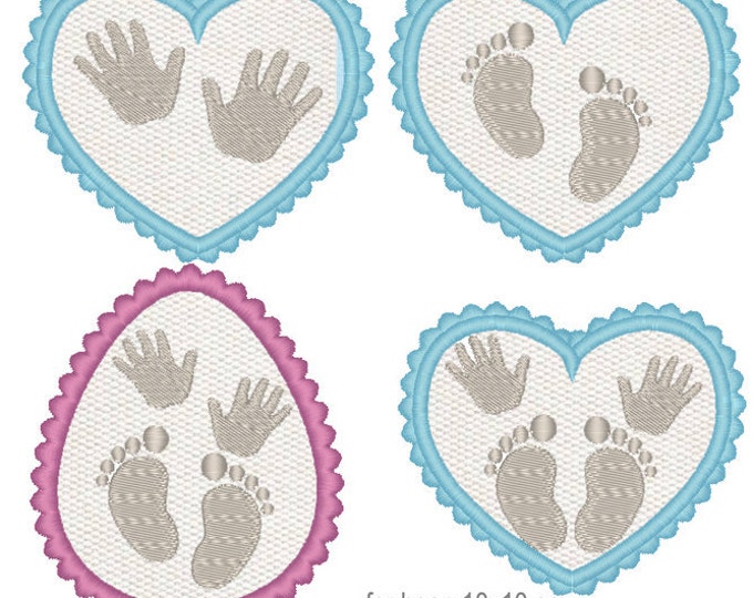 Baby Inside in shape - 4 types - machine embroidery  applique designs for hoop 4x4 -  INSTANT DOWNLOAD