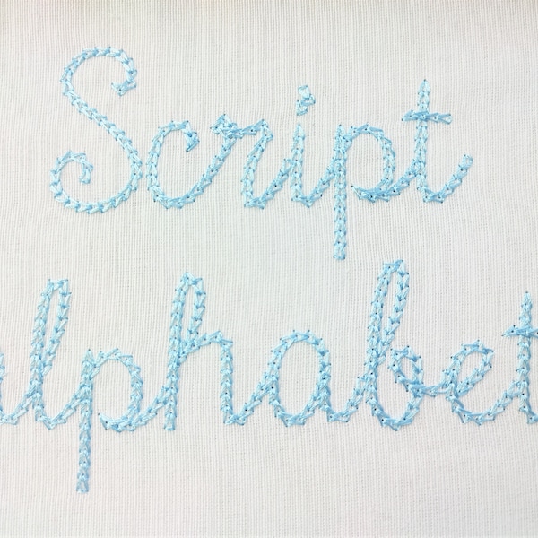 Quick light stitch Chain FONT machine embroidery designs in assorted mini sizes alphabet letters, playful kids link chain name, BX included
