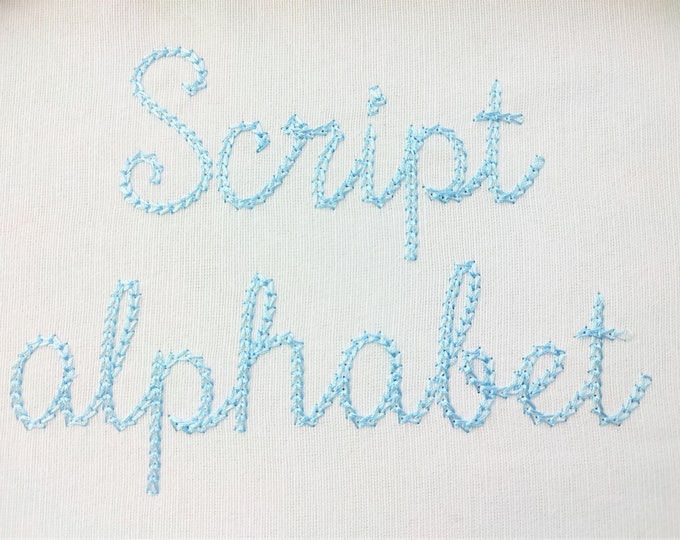 Quick light stitch Chain FONT machine embroidery designs in assorted mini sizes alphabet letters, playful kids link chain name, BX included