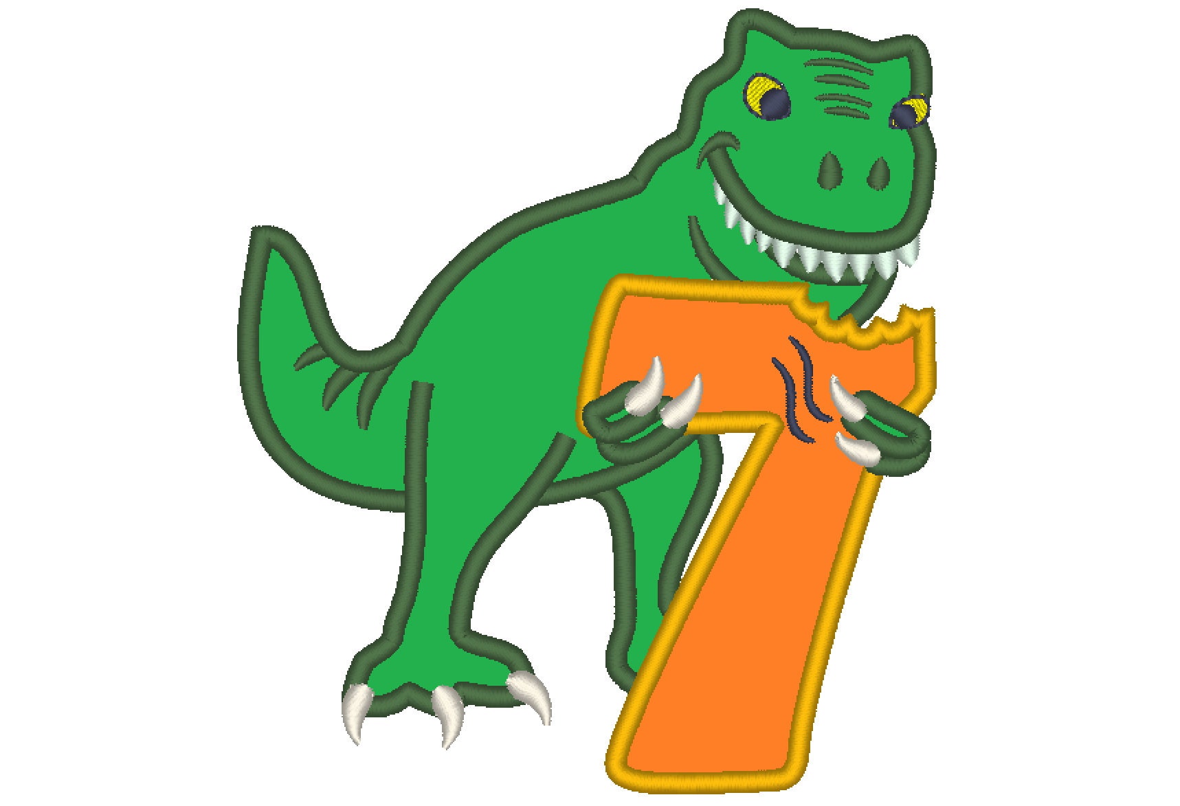 Dinosaurio T-rex Cumpleaños número siete 7 máquinas de bordar - Etsy México Dinosaurio T-rex Cumpleaños número siete 7 máquinas de bordar - Etsy México