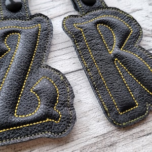 Puffy puff foam relief 3D Key Fob snap tab Monogram A-Z in the hoop ITH personalized bag tag keychain machine embroidery designs for hoop 5x7 by Artapli embroidery formats PES HUS JEF EXP DST VIP VP3 XXX