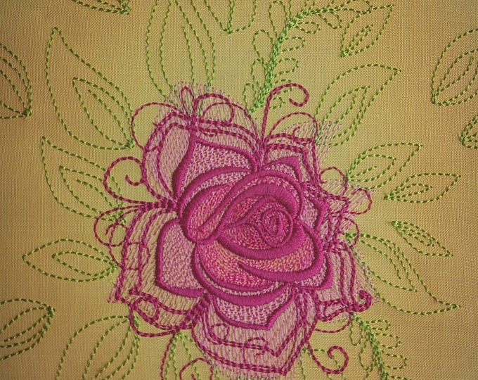 Swirl Shabby Chic Rose - machine embroidery designs for embroidery hoops 4x4 5x7 and 6x10