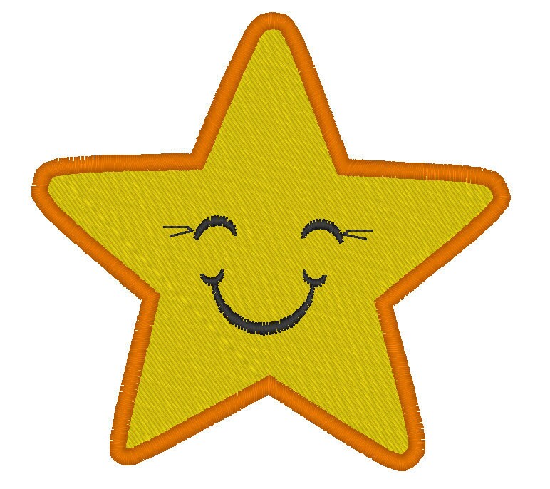 Happy star machine embroidery applique and filled designs  4x4 and 5x7 Happy star machine embroidery applique and filled designs  4x4 and 5x7