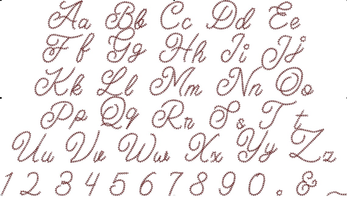 Quick Light Stitch Chain FONT Machine Embroidery Designs in Assorted ...