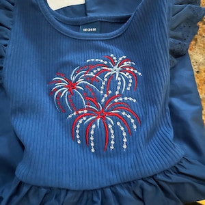 Fireworks anniversary firecracker machine embroidery designs sizes for hoop 4x4 5x7 6x10 4th of July American Independence Day patriotic image 2