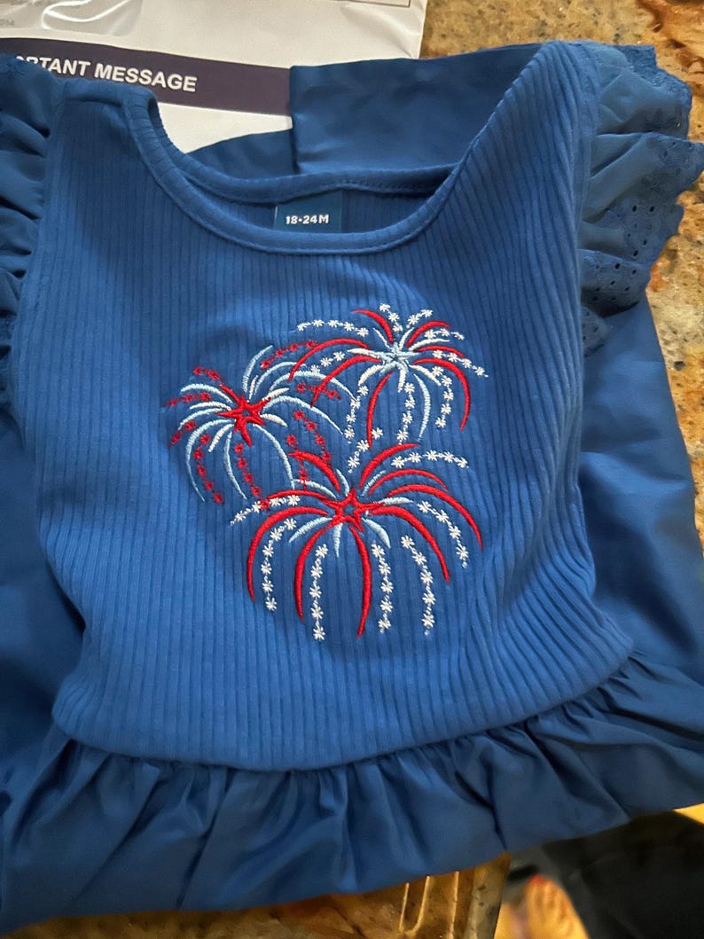 Fireworks anniversary firecracker machine embroidery designs sizes for hoop 4x4 5x7 6x10 4th of July American Independence Day patriotic image 2