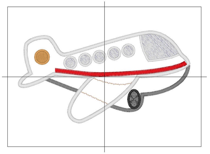 Airplane machine embroidery applique multiple sizes for  etsy