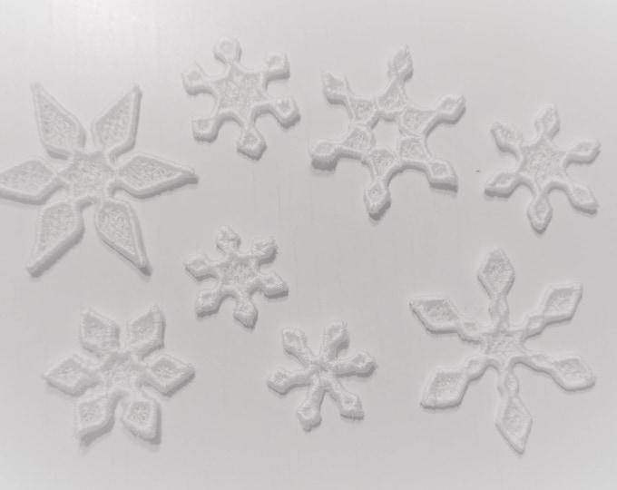 Mini and micro snowflake Freestanding lace embroidery designs, assorted types,  FSL, Free standing embroidery design