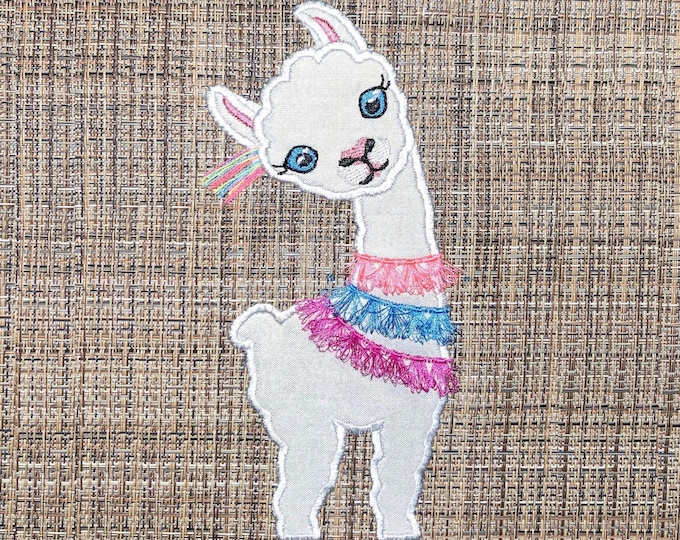 Fringed Tassels Llama applique machine embroidery designs multiple sizes, Boho Lama fringe tassel ITH in the hoop cute alpaca kids design