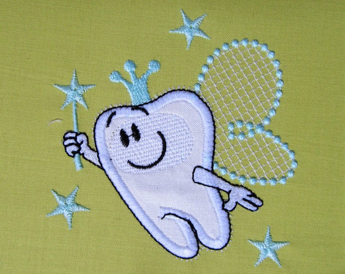 Tooth Fairy - machine embroidery applique designs, instant download - multiple sizes for hoops 4x4, 5x7