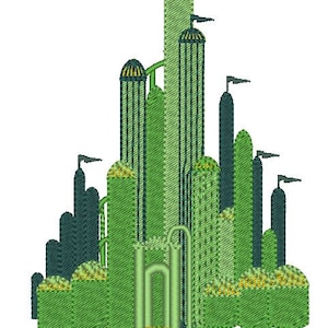 Emerald City - The Wonderful Wizard of Oz  fill stitch design machine embroidery designs for hoop 4x4 and 5x7 kids fairytale Magic City