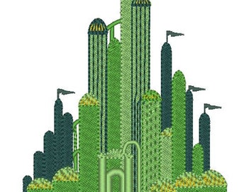 Emerald City - The Wonderful Wizard of Oz  fill stitch design machine embroidery designs for hoop 4x4 and 5x7 kids fairytale Magic City