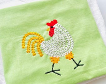 Awesome chain stitch Chicken farm bird Rooster extra bold chain stitch machine embroidery designs many sizes sweet home kitchen kids baby