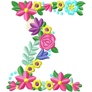 Fraternidades y hermandades de mujeres Letra de fuente griega floral SIGMA, diseños de bordado de máquinas 3.5 4 5 6 7 in. DESCARGA INSTANTE