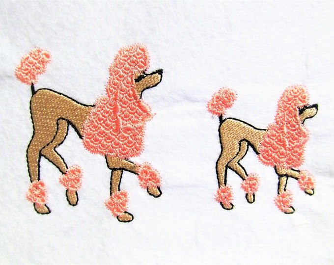 Poodle Dog fill stitch machine embroidery designs INSTANT DOWNLOAD mini sizes 2, 2.5 and 3 inches beautiful poodle dog pet pudel caniche