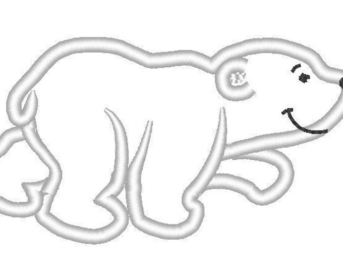 Polar bear white bear - machine embroidery applique designs - INSTANT DOWNLOAD for hoop 4x4 and 5x7 kids baby boy applique design