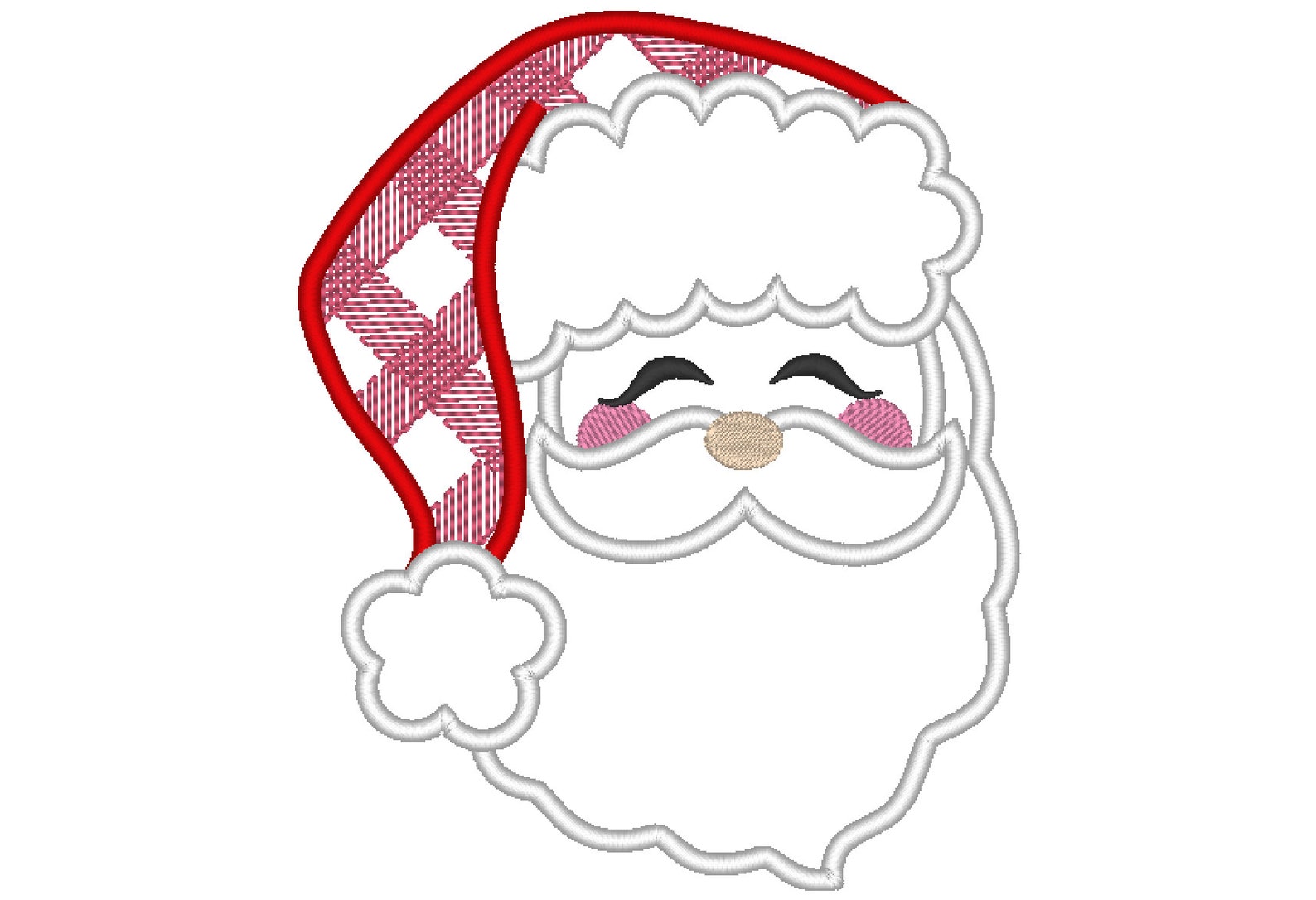 Santa Claus Face Santa Hat Applique Design Machine Etsy