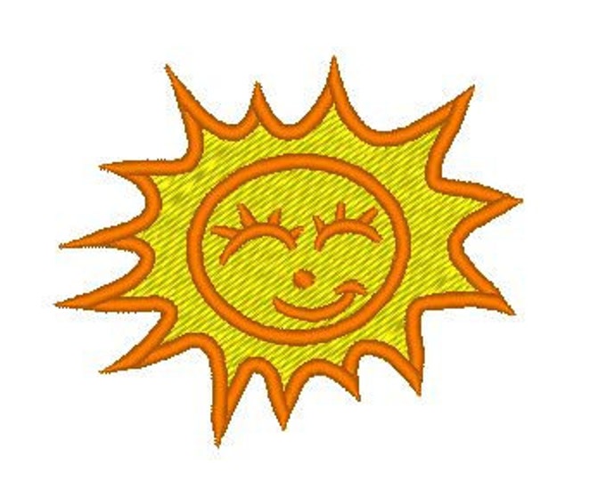 Summer Sun Sunshine - machine embroidery applique designs INSTANT DOWNLOAD - multiple sizes
