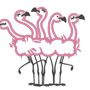 Flamingos Machine Embroidery Applique Designs Flamingo for 5x7, 6x10 ...