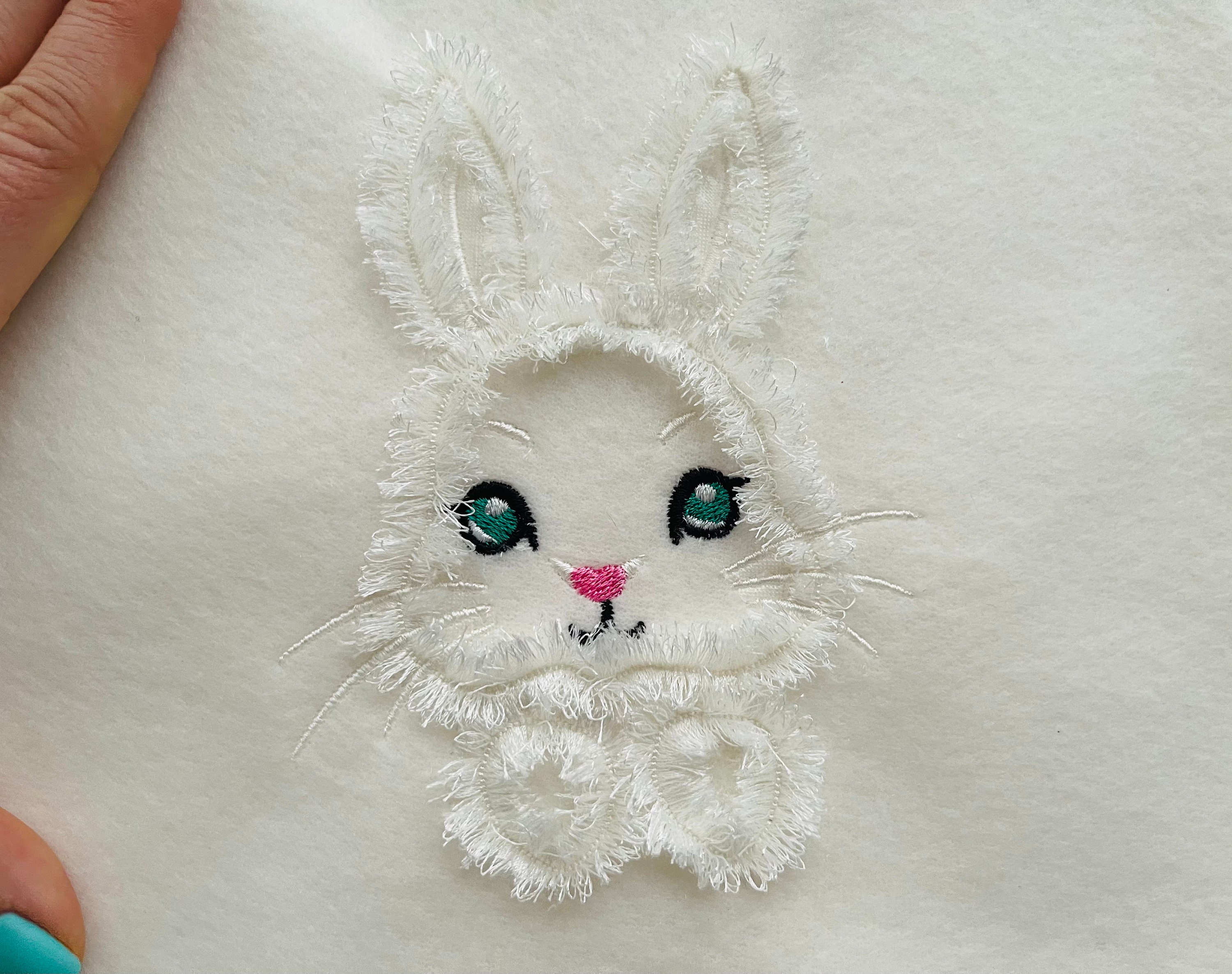 Fluffy Easter Bunny silhouette machine embroidery designs