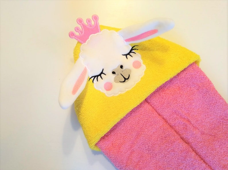 llama hooded towel