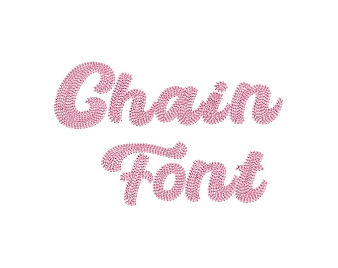 Cursive Chain Font hand stitch effect machine embroidery designs textured alphabet letters chain fill monogram script 1.5 up to 3.3 inch +BX