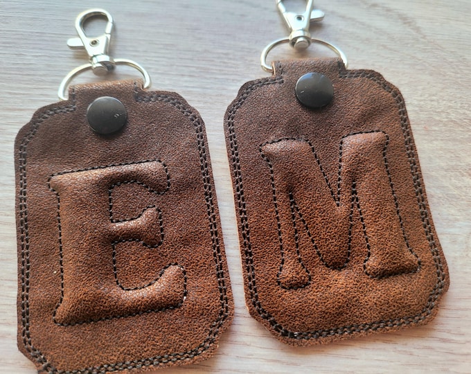 Puffy puff foam relief 3D Key Fob snap tab Monogram A-Z in the hoop ITH machine embroidery designs hoop 4x4 personalized bag tag keychain