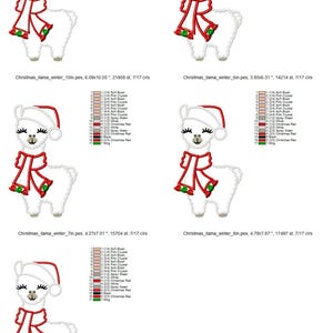 Christmas Llama Alpaca Applique winter outfit fringed scarf tassels Santa hat kids boys girls machine embroidery designs many sizes image 2