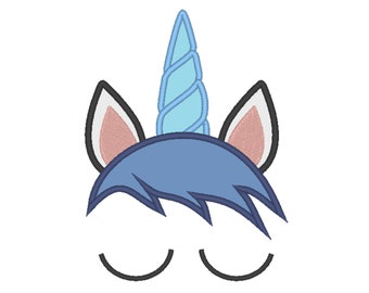 Pretty eyes Unicorn head Boy applique machine embroidery designs applique Rainbow unicorn embroidery unicorn face Boy