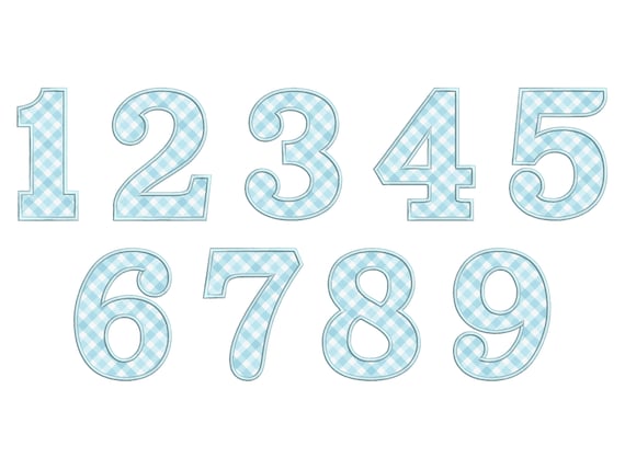 Soft Block Font Birthday Numbers Applique SET From 1 up to 9 - Etsy New  Zealand