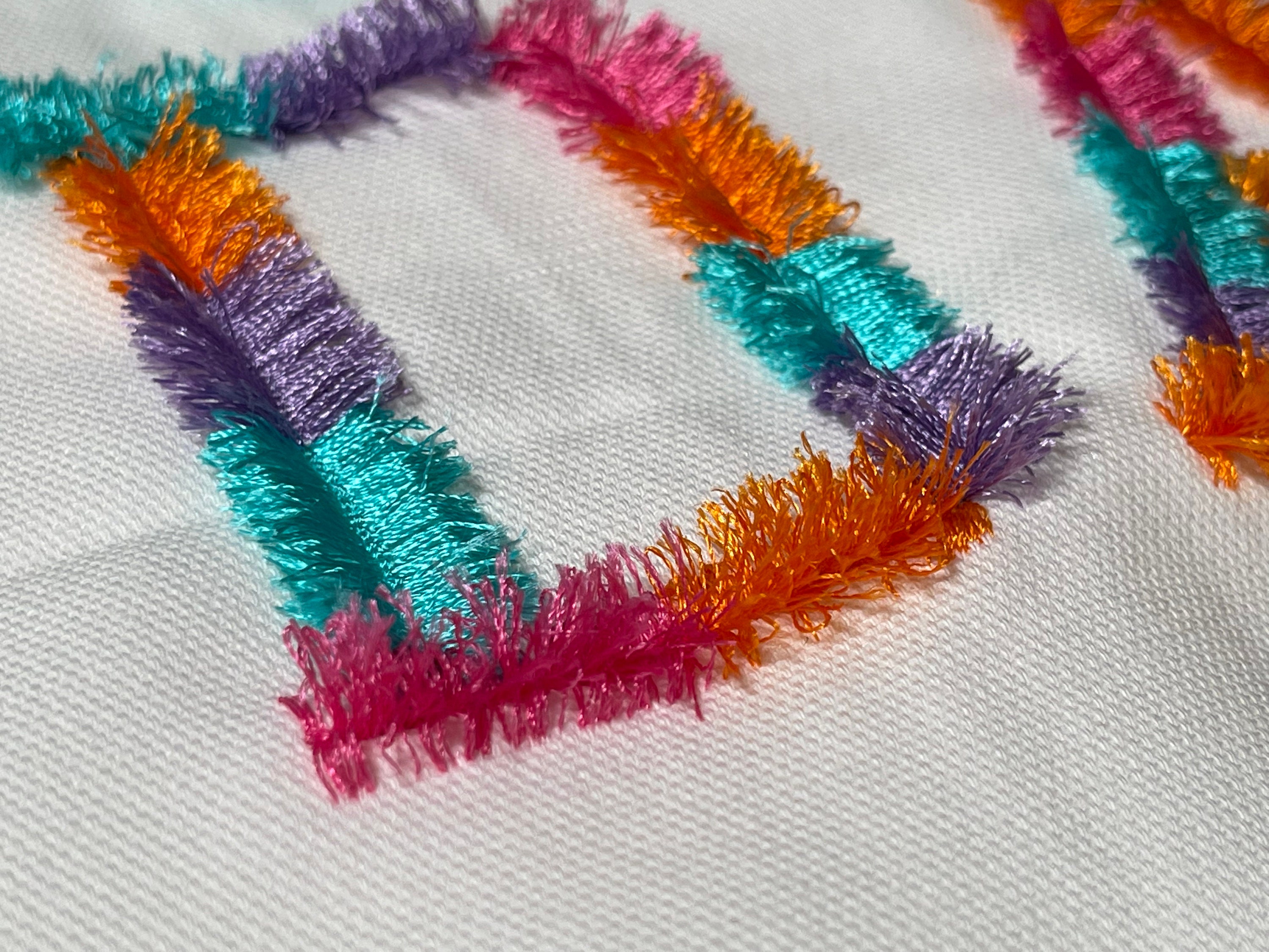 Multicolor Fringed Fluffy Faux Chenille Varsity Font Athletic - Etsy