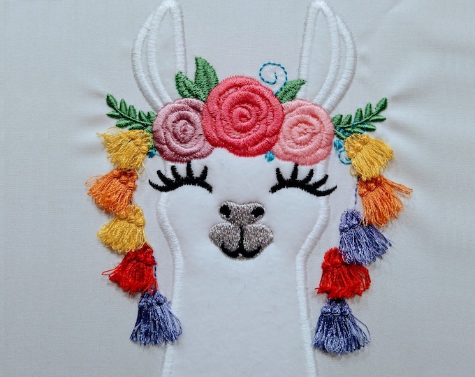 Lama Tassels, tassel, llama, alpaca face head - machine embroidery applique designs - assorted sizes, download for hoop 5x7