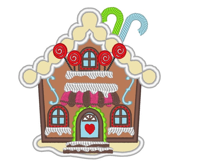 Christmas Ginger sweet house machine embroidery applique designs 4x4, 5x7  and 6x10  INSTANT DOWNLOAD