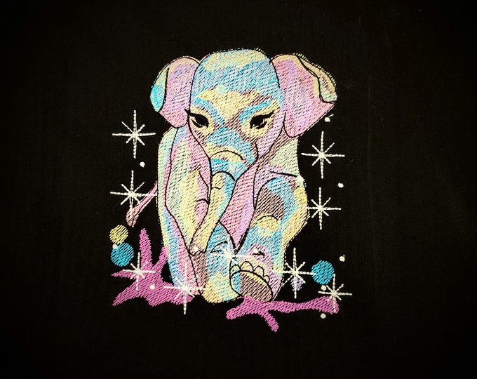 Elephant cat , sparkling stars elephant embroidery designs, rainbow embroidery, rainbow designs, elephant embroidery design pattern