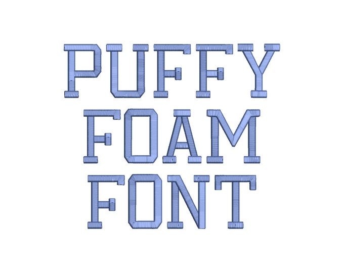 Puff Embroidery font file machine embroidery designs 3D raised Puffy Foam 3D Narrow alphabet monogram Block Font 1.8, 2.3, 2.6, 3.1 inch, BX