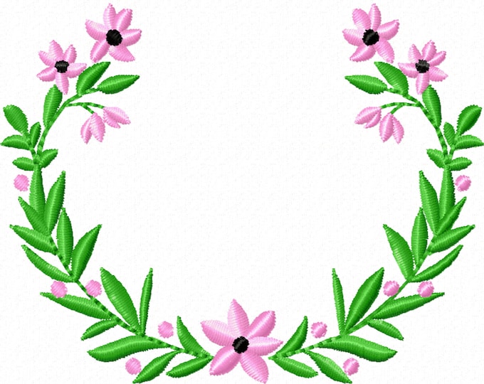 Wreath floral,  wreaths frame  - INSTANT DOWNLOAD machine embroidery fill stitch designs - assorted sizes for hoops 4x4 and 5x7