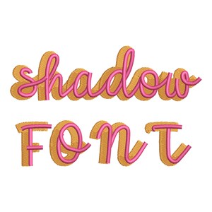 Handwritten Script Shadow Font Satin and Fill Stitch Double 2 Color ...