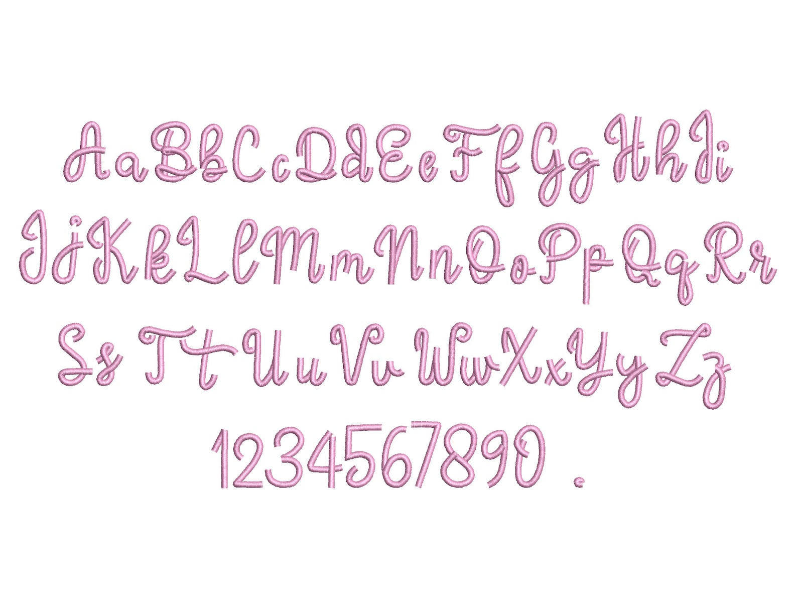 Satin Stitch Script Font Alphabet Playful Kids Baby Monogram Name ...