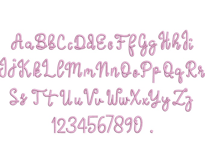 Satin stitch script Font alphabet playful kids baby monogram name machine embroidery designs assorted mini and small sizes, BX included