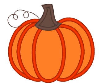Classic Pumpkin Applique Design ~ Fall Pumpkin - awesome classic pumpkin machine embroidery applique design, pumpkin applique 4, 5, 6, 7, 8"