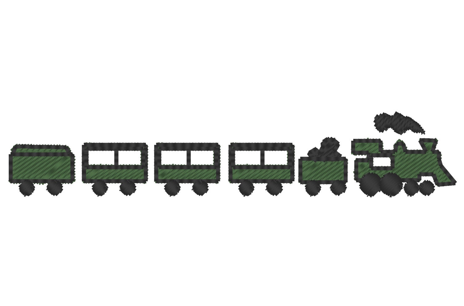 Ultra mini Train - machine embroidery designs