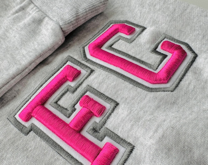 Puff Sport Varsity Embroidery font Applique machine embroidery designs 3D raised Puffy Foam alphabet monogram Block Font 2.5 up to 3.7in, BX