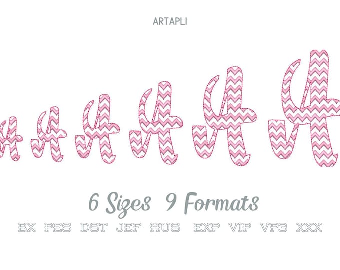 Chevron ZigZag Font 2 two colors script cursive alphabet RIC RAC machine embroidery designs assorted sizes  kids name font letters numbers