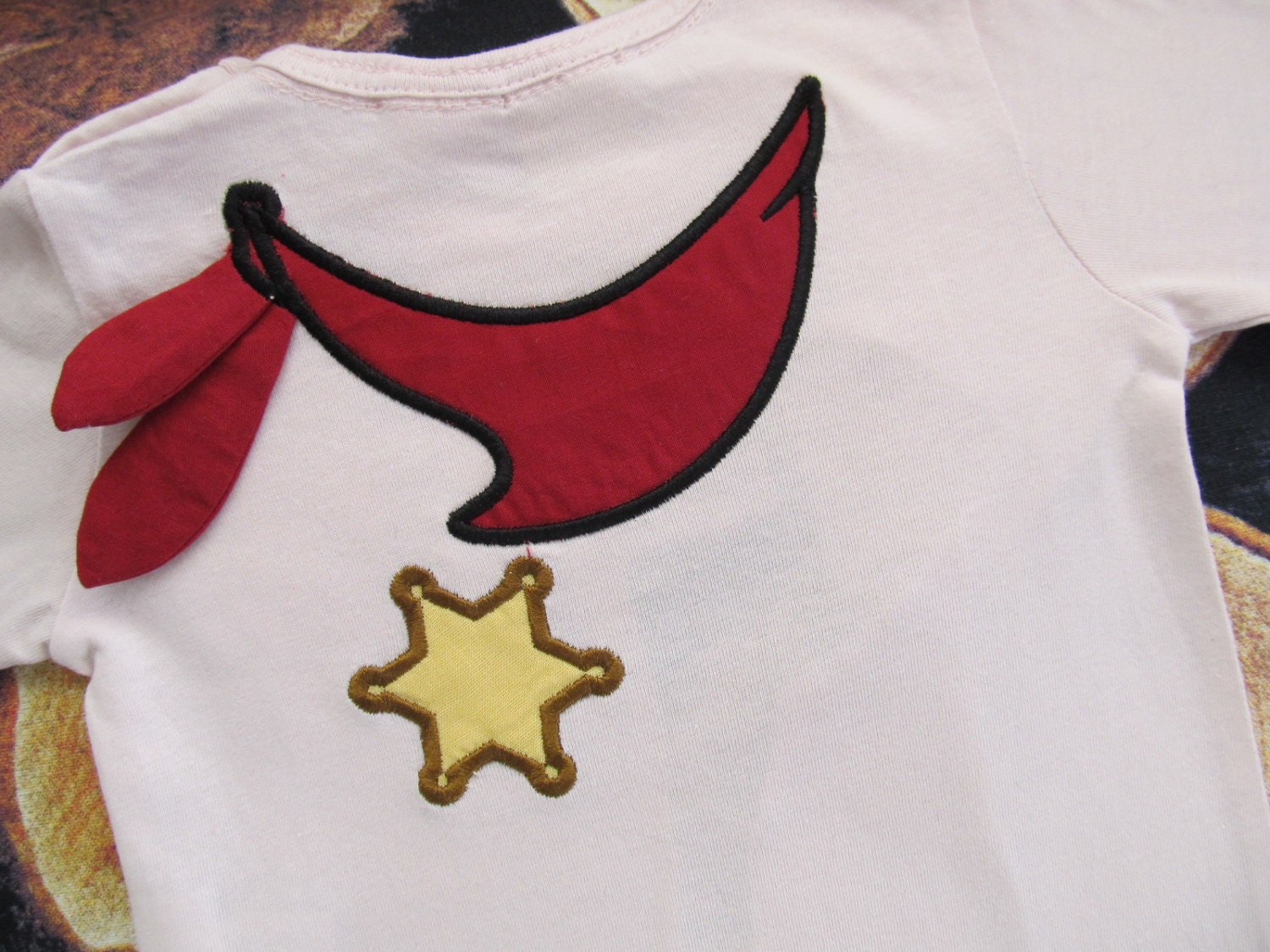 Rodeo cowboy sheriff bandanna bow ends are inthehoop machine