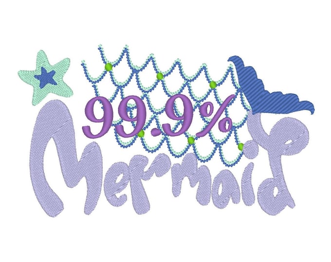 Mermaid machine embroidery design for hoop 4x4, 5x7, 6x10 mermaid tail magic mermaid animal DNA genetic match girl magic INSTANT DOWNLOAD