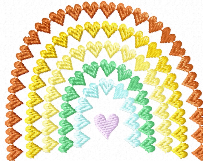 Heart rainbow hearts easy stitch rainbow in many sizes, rainbow embroidery design, rainbow machine embroidery designs